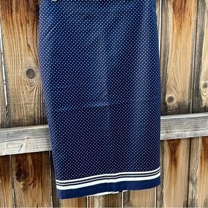 7th Avenue New York & Company skirt cotton blend polka dot navy 2 FiRM on PRICE